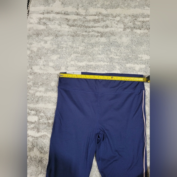 Blue Athletic Leggings with Sporty Side Stripes - Picture 6 of 7